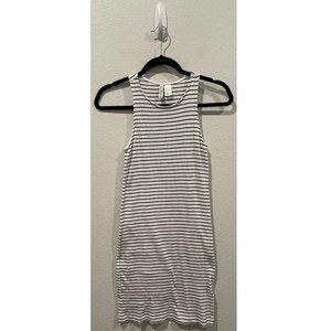 H&M Striped Sleeveless White And Black Midi Dress